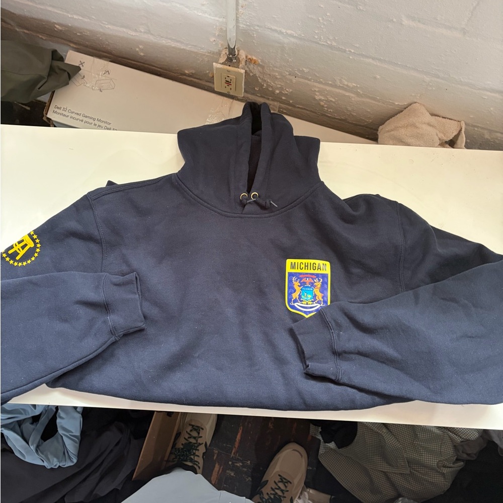 Carhartt - Michigan Shield Navy Pullover Hoodie Sweatshirt - Men's XL Barstool